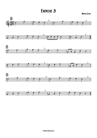 Jazz Exercise 3 easy Tenor Saxophone