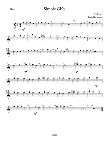 Simple Gifts Trio (Flute)