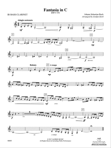 Fantasia in C: B-flat Bass Clarinet