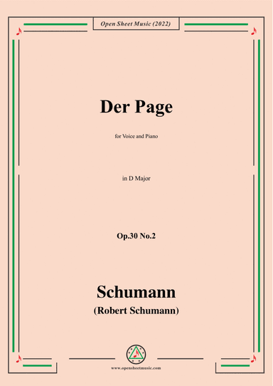 Schumann-Der Page,Op.30 No.2,in D Major