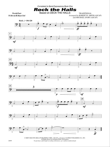 Rock the Halls (Based on "Deck the Halls"): (wp) B-flat Tuba B.C.