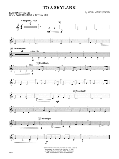 To a Skylark: Baritone T.C.
