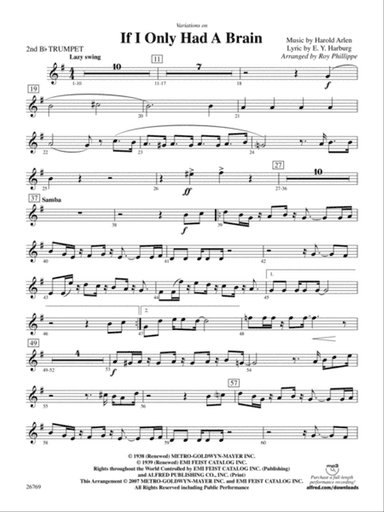 Variations on If I Only Had a Brain (from The Wizard of Oz): 2nd B-flat Trumpet