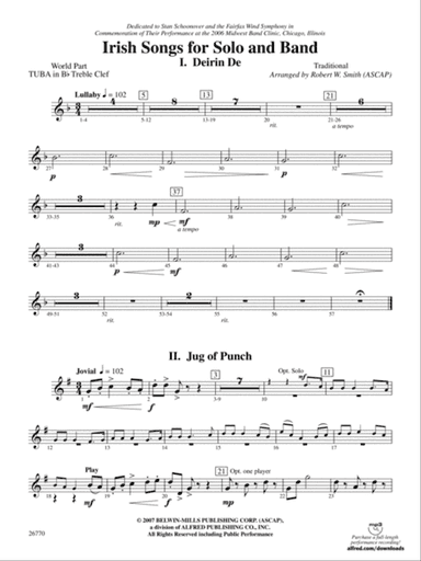 Irish Songs: (wp) B-flat Tuba T.C.