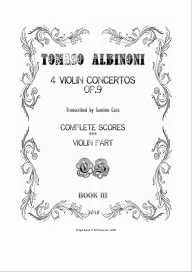 Albinoni - Four Concertos Op.9 for Violin and Cembalo (or Piano) - Scores and Part
