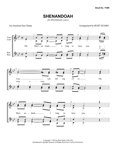 Shenandoah (arr. Burt Szabo)