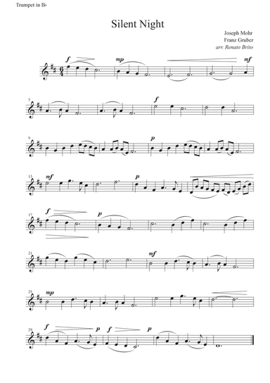 Silent Night - For Small Orquestra (arr. Renato Brito - Trumpet in Bb part)
