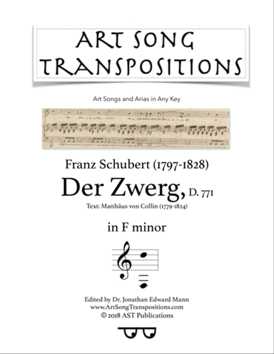 SCHUBERT: Der Zwerg, D. 771 (transposed to F minor)