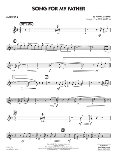 Song For My Father (arr. Paul Murtha) - Alto Sax 2