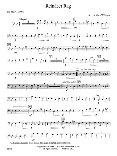Reindeer Rag: 2nd Trombone