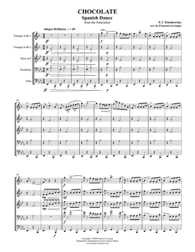 Spanish Dance "Chocolate" from the Nutcracker for Brass Quintet
