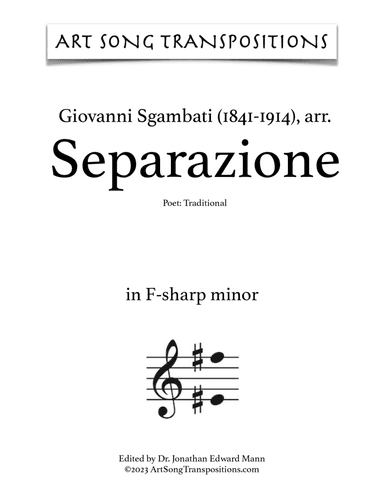 SGAMBATI, arr.: Separazione (transposed to F-sharp minor)