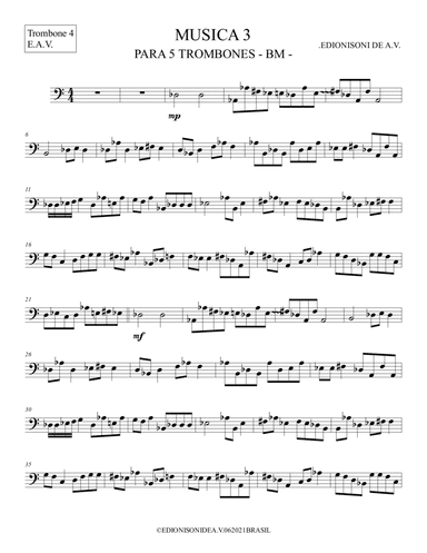 MUSICA 3 - PARA 5 TROMBONES- Trombone 4
