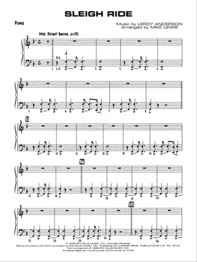 Sleigh Ride: Piano Accompaniment