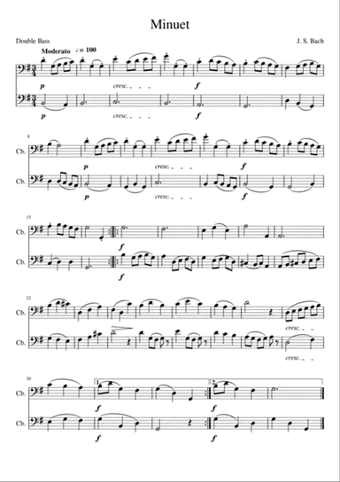 Minuet (Dueto de Contrabaixo)