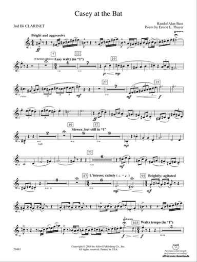 Casey at the Bat: 3rd B-flat Clarinet