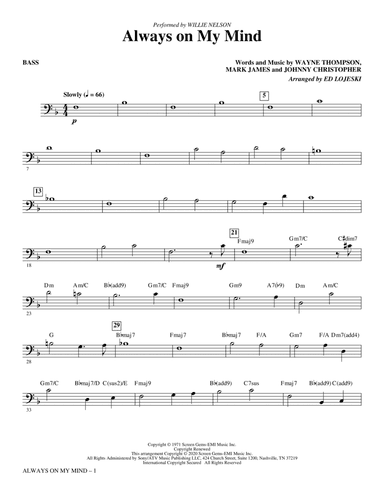 Always on My Mind (arr. Ed Lojeski) - Bass
