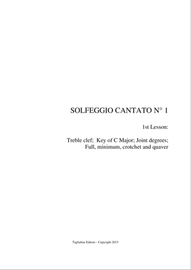 SOLFEGGIO CANTATO - Exercise No. 1