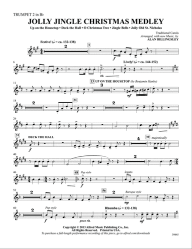 Jolly Jingle Christmas Medley: 2nd B-flat Trumpet