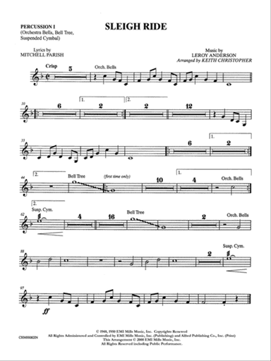 Sleigh Ride: 1st Percussion