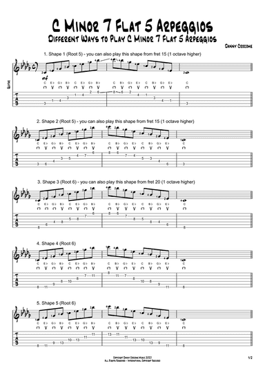 C Minor 7 Flat 5 Arpeggios (5 Ways to Play)