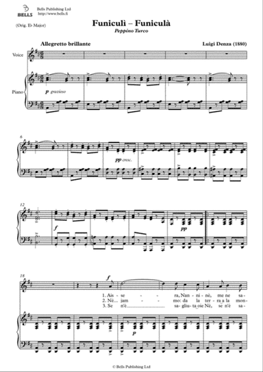 Funiculi - Funicula (D Major)