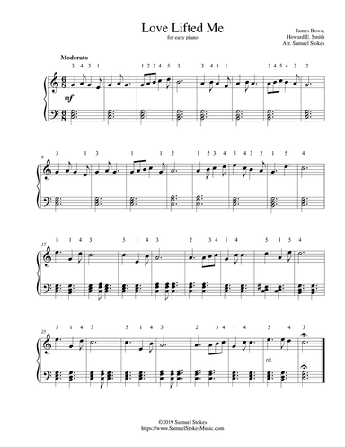Love Lifted Me - for easy piano