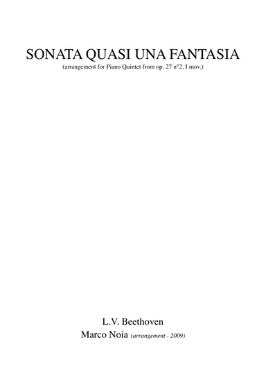 Sonata quasi una Fantasia (arrangement for Piano Quintet)
