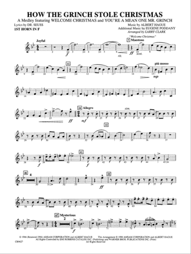 How the Grinch Stole Christmas: 1st F Horn