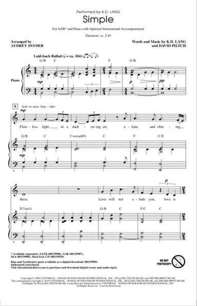 Simple (arr. Audrey Snyder)