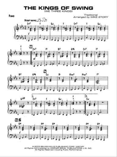 The Kings of Swing (We Three Kings): Piano Accompaniment