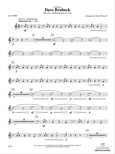 A Tribute to Dave Brubeck: 1st F Horn