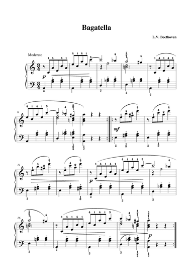 Beethoven Bagatelle in A Minor Op. 119 No. 9