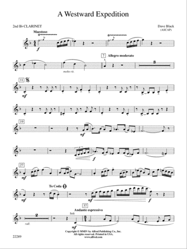 A Westward Expedition: 2nd B-flat Clarinet