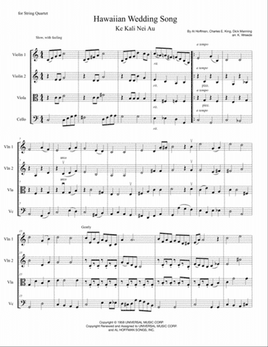 The Hawaiian Wedding Song (ke Kali Nei Au)
