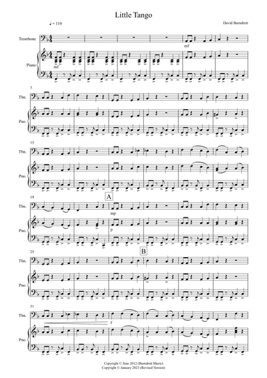 Little Tango for Easy Trombone and Piano