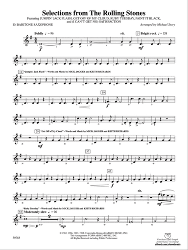 Selections from The Rolling Stones: E-flat Baritone Saxophone