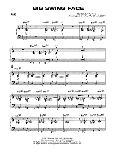 Big Swing Face: Piano Accompaniment