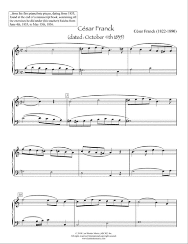 César Franck - from his first pianoforte pieces, 1835