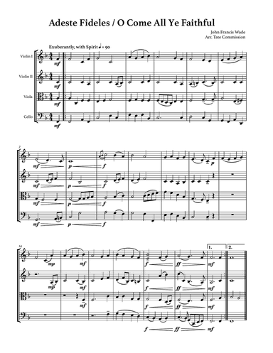 O Come All Ye Faithful - String Quartet