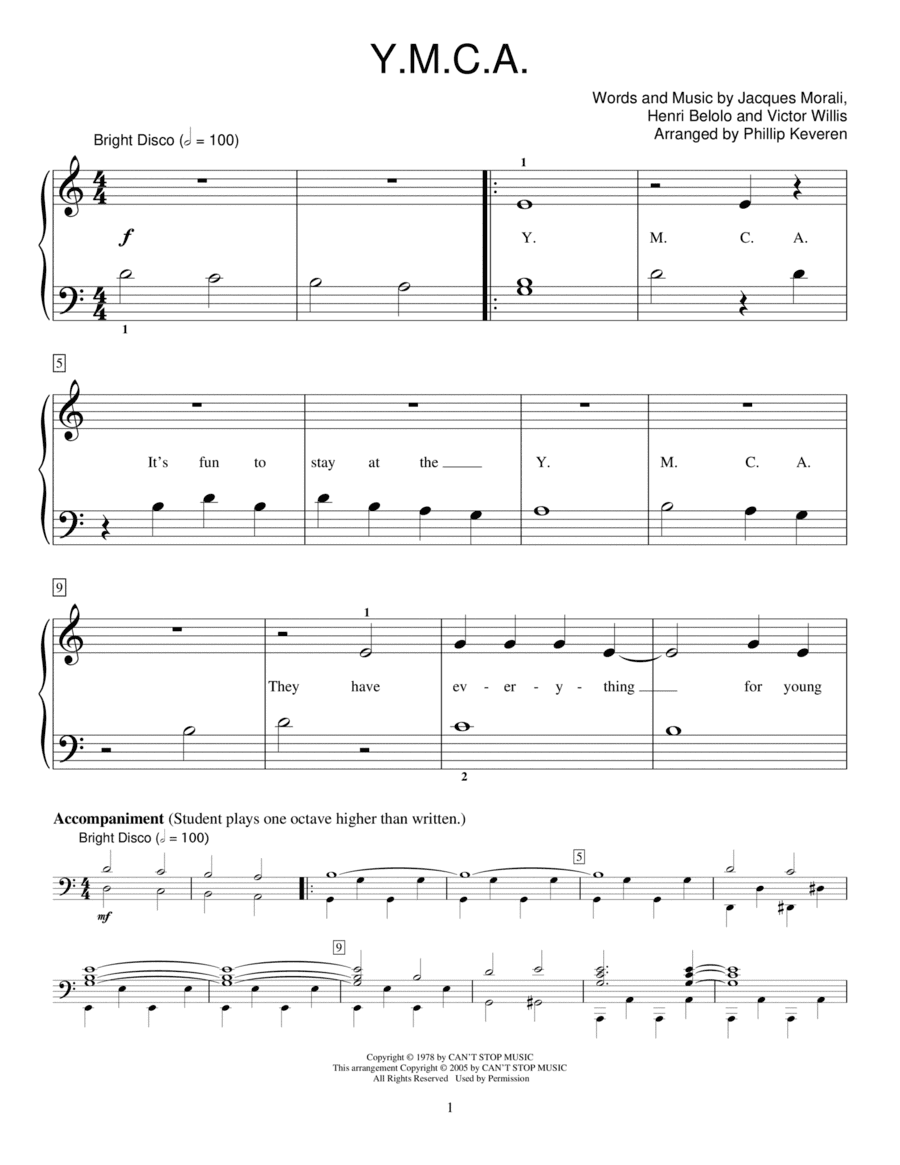 Y.M.C.A. (arr. Phillip Keveren)