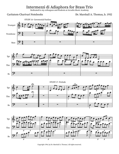 Intermezzi di Adiaphora for Brass Trio
