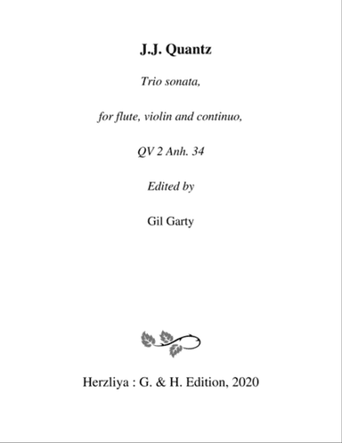 Trio sonata QV 2 Anh. 34 for flute, violin and continuo in A minor