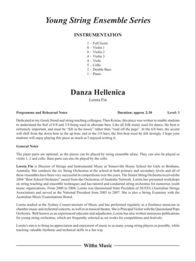 Danza Hellenica: Score