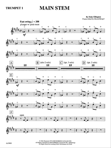 Main Stem: 1st B-flat Trumpet