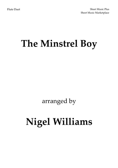 The Minstrel Boy, for Flute Duet