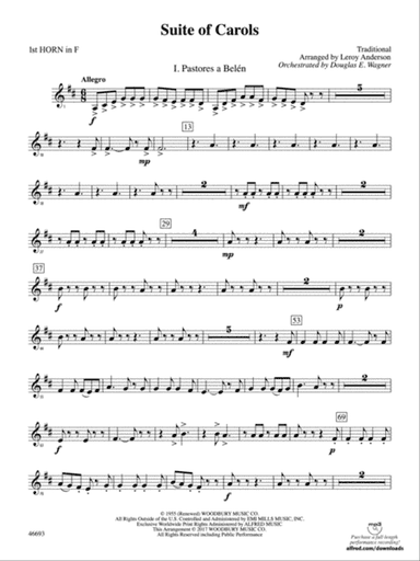 Suite of Carols: 1st F Horn