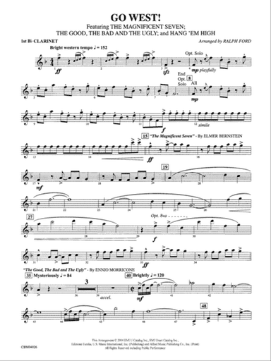 Go West!: 1st B-flat Clarinet