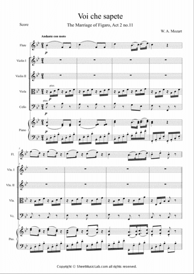 Voi che sapete (The Marriage of Figaro, Act 2 no.11)