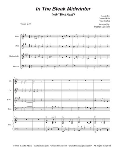 In The Bleak Midwinter (with "Silent Night") (Woodwind Quartet and Piano)